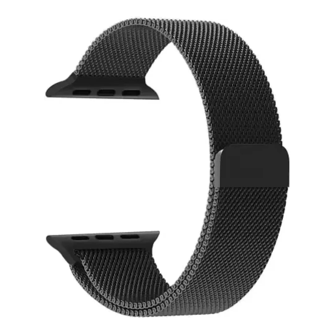 Black | Apple Watch Milanese Magnetic Loop Strap | Stainless Steel Band | 42mm / 44mm / 45mm