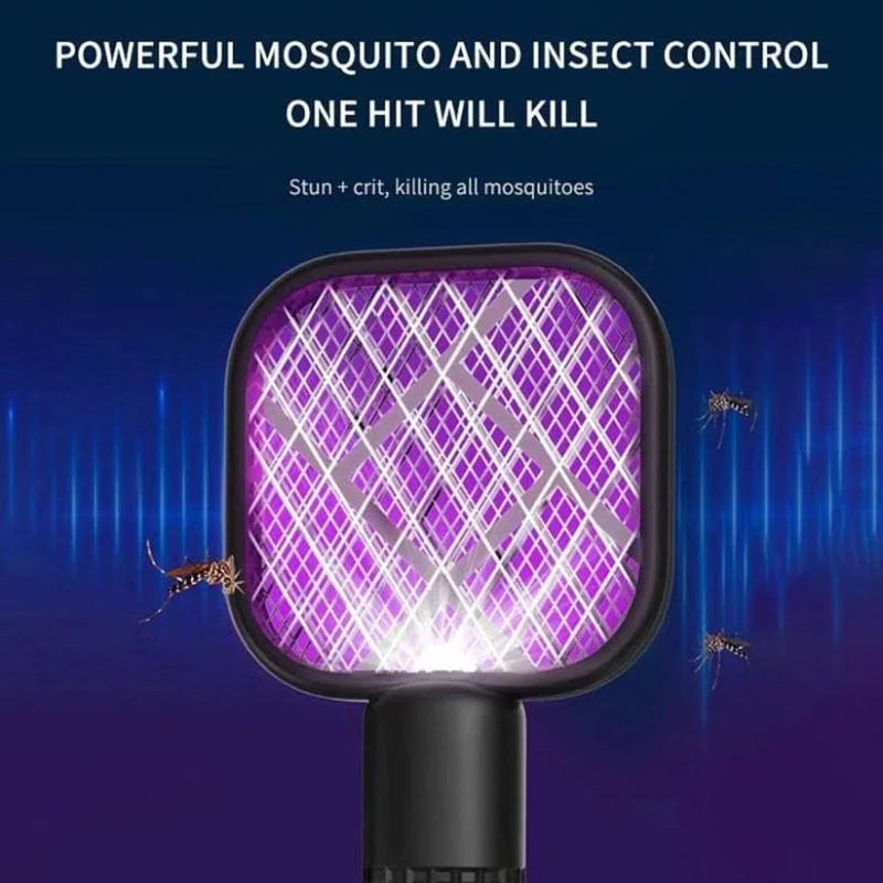 Portable Mini Mosquito Swatter | USB Rechargeable Electric Bug Zapper with LED Night Light | Random color