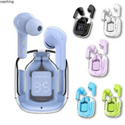 Air31 Earbuds Wireless | Crystal Transparent Bluetooth 5.3 | LED Display | Heavy Bass Stereo Sound
