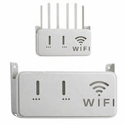 Light Gray WiFi Router Storage Box & Wall Mount Shelf  Universal Cable Organizer | Space-Saving Holder for Modem, Set-Top Box & Smart Devices | Home & Office Use