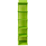 5 Shelf Clothes Hanging Organizer | Foldable Wardrobe Section Storage | Durable Fabric & Plastic