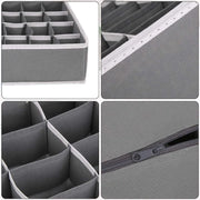 Storage Organizer with Lid | Foldable Drawer Divider | 24 Cells | Non-Woven Fabric | Random Colors