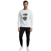 KING Printed White Tracksuit Sweatshirt & Trouser | Warm & Comfortable Winter Wear | Large