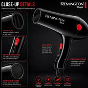 Remington Royal Style House Hair Dryer  | Model S-6004 | Fast Drying | Cool Shot Function | 5000W