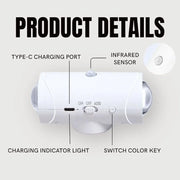 LED Night Light with Motion Sensor | Rechargeable Wireless Wall Lamp | Dimmable Smart Night Light | Magnetic Indoor & Outdoor Wall Light