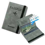 RFID Blocking Passport Wallet  | PU Leather Travel Document Holder with Card & Cash Pockets | Random Color