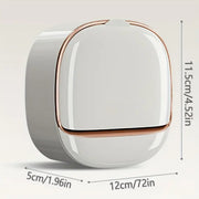 Milky White | Self-Adhesive Wall-Mounted Luxury Soap Holder with Lid and Drainage Tray