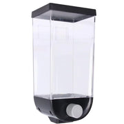 Wall Mounted Cereal Dispenser | 1.5L Transparent Grain Storage Container | One-Touch Cereal & Rice Dispenser | Space Saving Kitchen Organizer