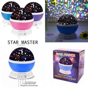 Star Master Projector Night Lamp | 360° Rotating LED Moon & Starry Sky Projector | USB & Battery Operated | Portable Night Light | Random Color