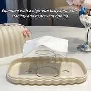 Shell Shape Tissue Box Holder | Elegant Wave Pattern Tissue Dispenser | Decorative Napkin Holder for Home & Office