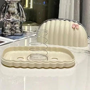 Shell Shape Tissue Box Holder | Elegant Wave Pattern Tissue Dispenser | Decorative Napkin Holder for Home & Office